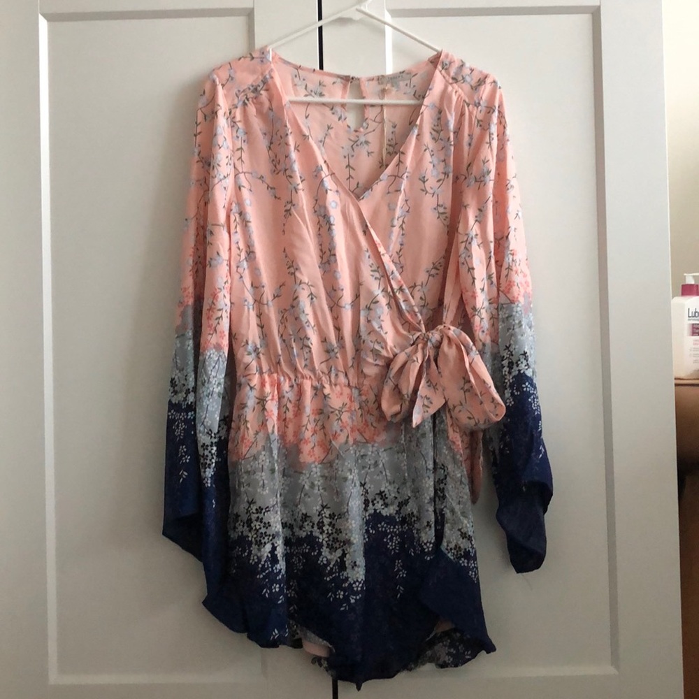 Floral Long sleeve Romper PERFECT FOR EASTER